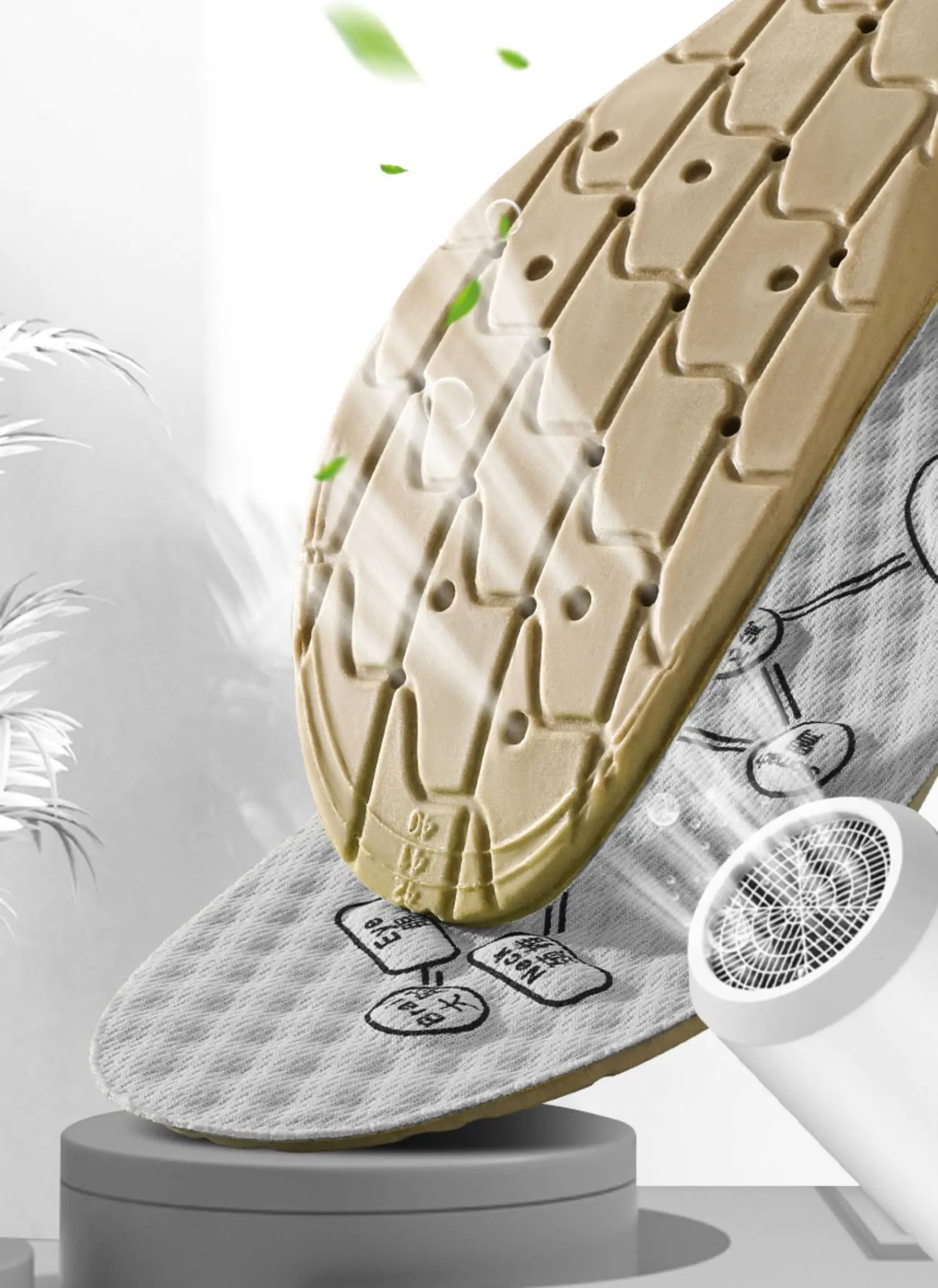 Deodorant Gesunde Einlegesohlen für Schuhe Massage Akupunkturpunkte Arch Support Plantarfasziitis Vorlage Einlegesohle Männer Frauen Schuhsohle Pads – Detail 9