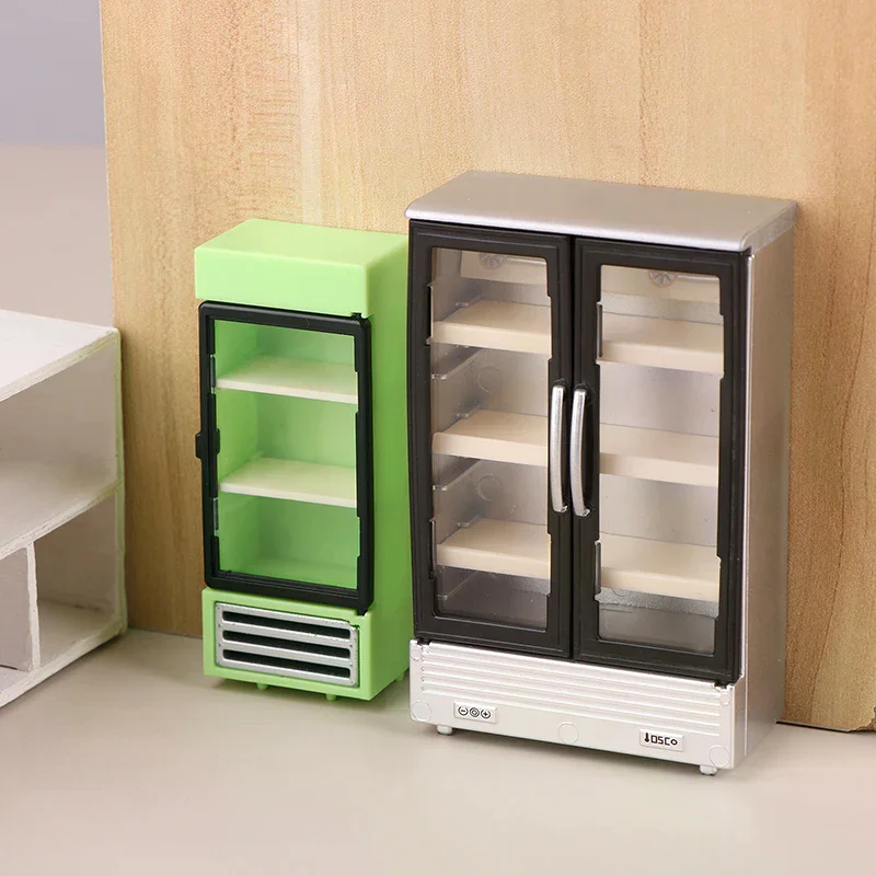 Miniature Ornaments Dollhouse Mini Furniture Accessories Decorative Toys 1/12 Dollhouse Simulation Refrigerator Freezer Model