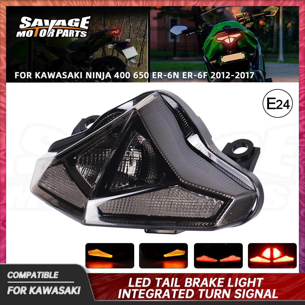 

For Kawasaki Ninja 400 650 LED Tail Brake Light Integrated Turn Signal ER-6N ER-6F 2012-2017 Motorcycle Taillight Rear Stop Lamp