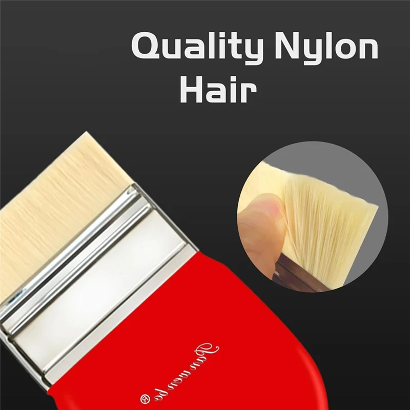 Set Kuas Dayung Datar, Kuas Nilon untuk Akrilik, Cat Minyak, Pernis, Cat Air, Pelukis, Pelajar, Seniman Cat Air