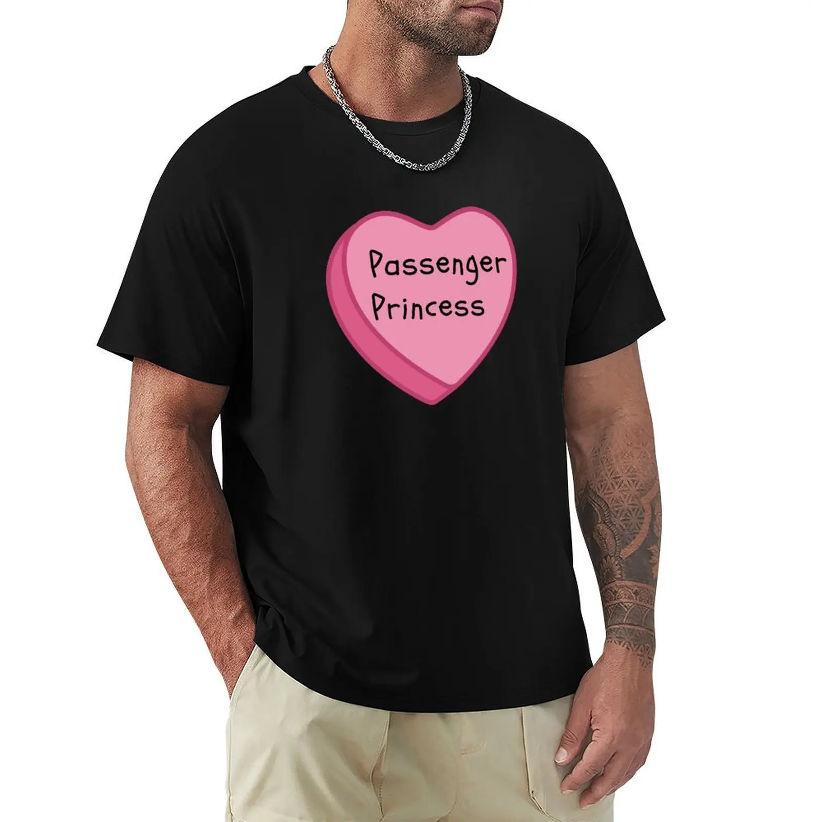 

Passenger Princess Candy Conversation Heart Pink T-Shirt Fashion Letter Print T-Shirt
