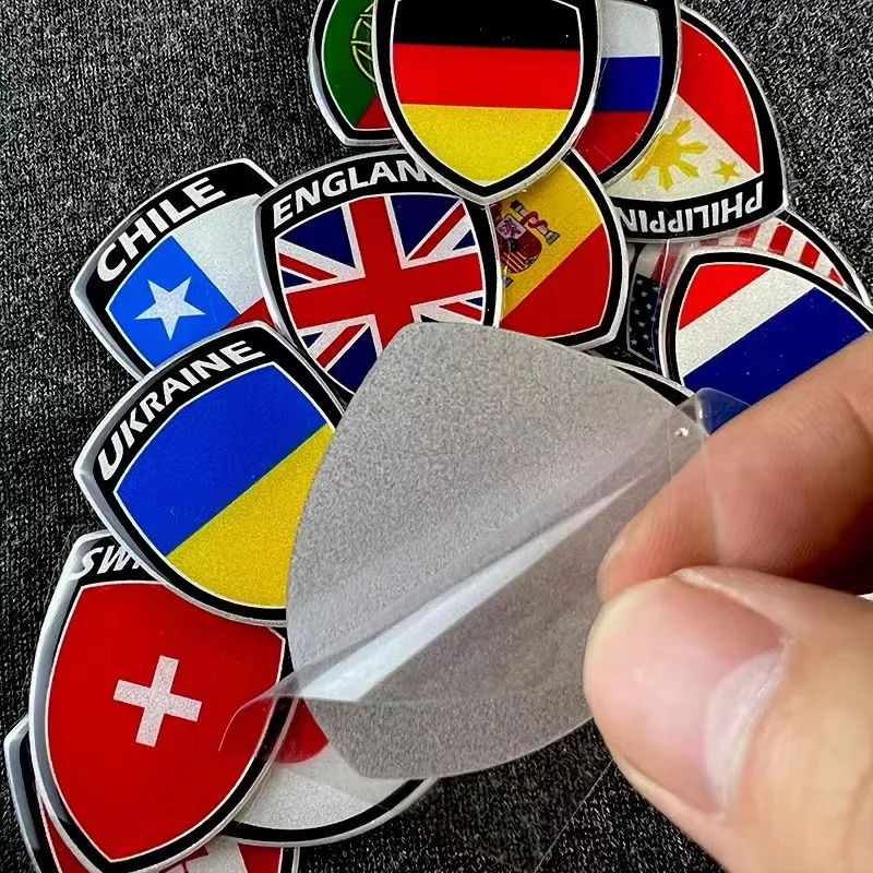 3D Reflective Drip Glue National Flag Sticker Car Motorcycle Decoration National Icons Helmet Universal Waterproof Film