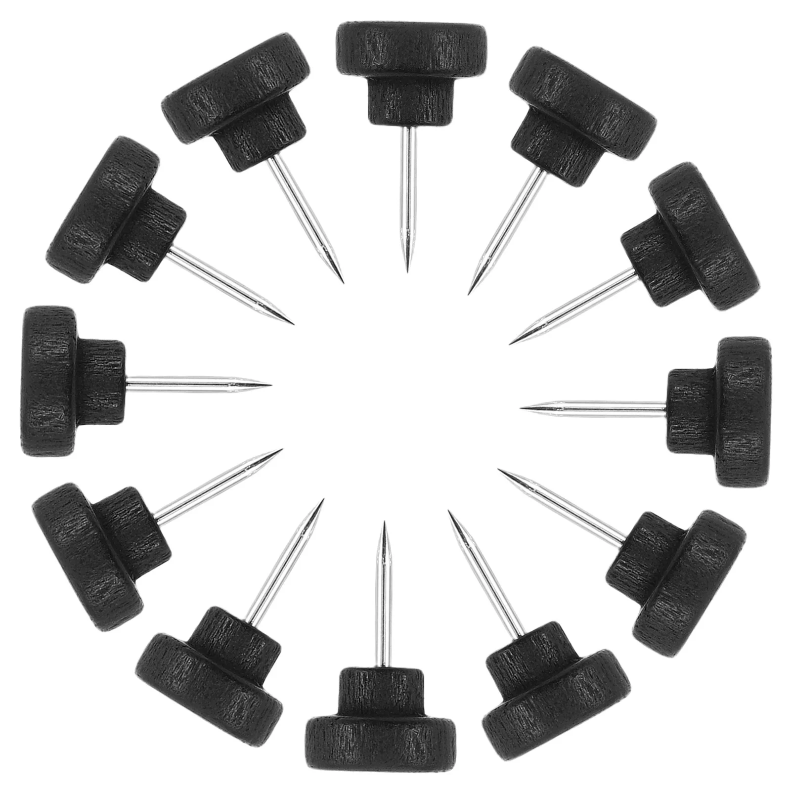 Puntine rotonde in legno da 100 pezzi Design a testa piatta Forte forza di tenuta per bacheca in sughero Mappe Poster Foto Note Ufficio Scuola