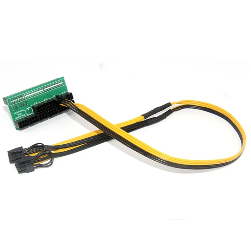 Câble d'alimentation de carte vidéo GPU pour mineur, adaptateur PCI-E PCI Express, 6 broches vers touristes, 2 ports, 8 broches, 6 + 2 broches, 16AWG + 18AWG, 5 pièces