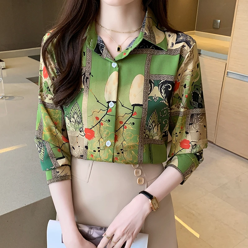 Stylish Women\'s Blouse for a Chic Look Fashion printing Button-Down shirts Tops Spring Summer tops blusa mujer