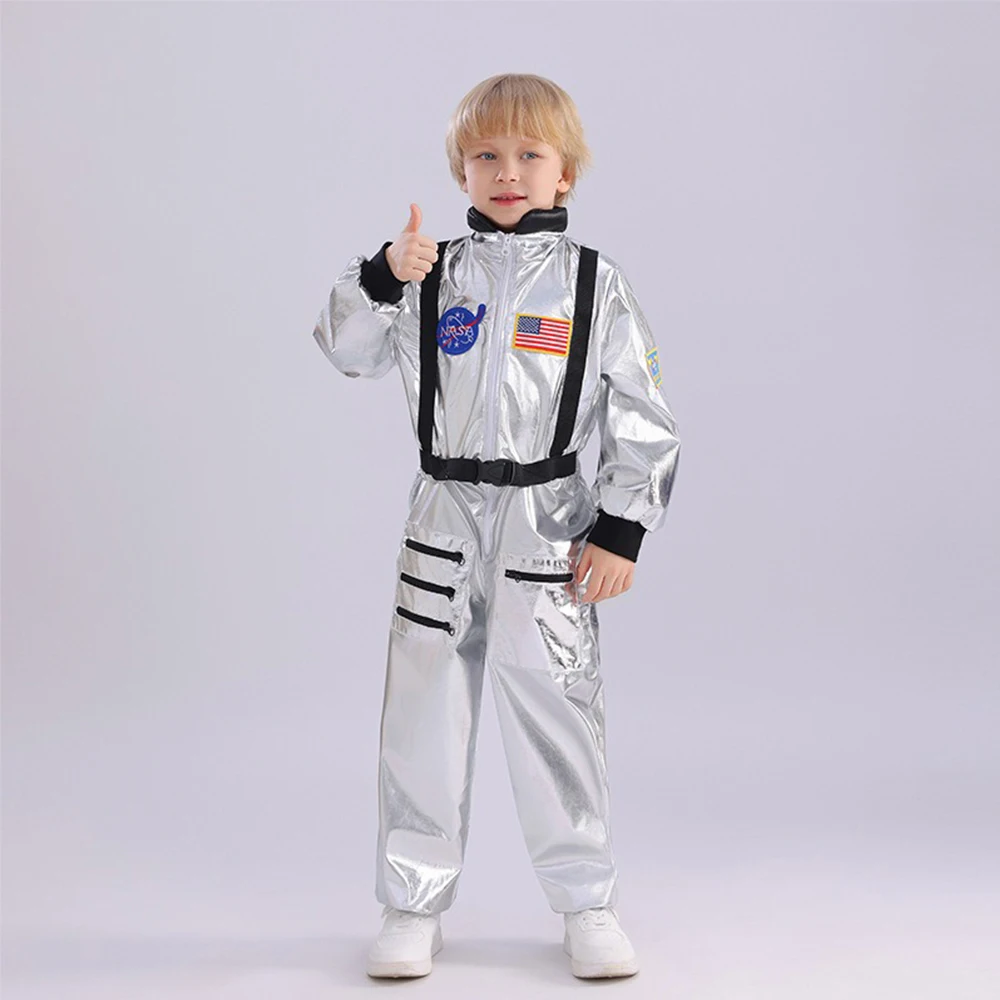 Halloween Kids Astronaut Costume Spaceman Costume Boy and Girl Space Astronaut Costume for Kids Jumpsuit Astronaut Suit Children