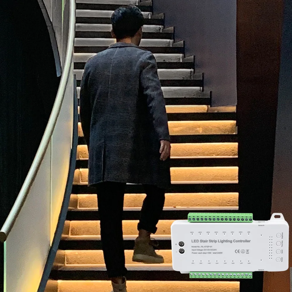 Imagem -06 - Smart Sensor Controller para Stair Tread Netflix Home Light Bar 16 Passos