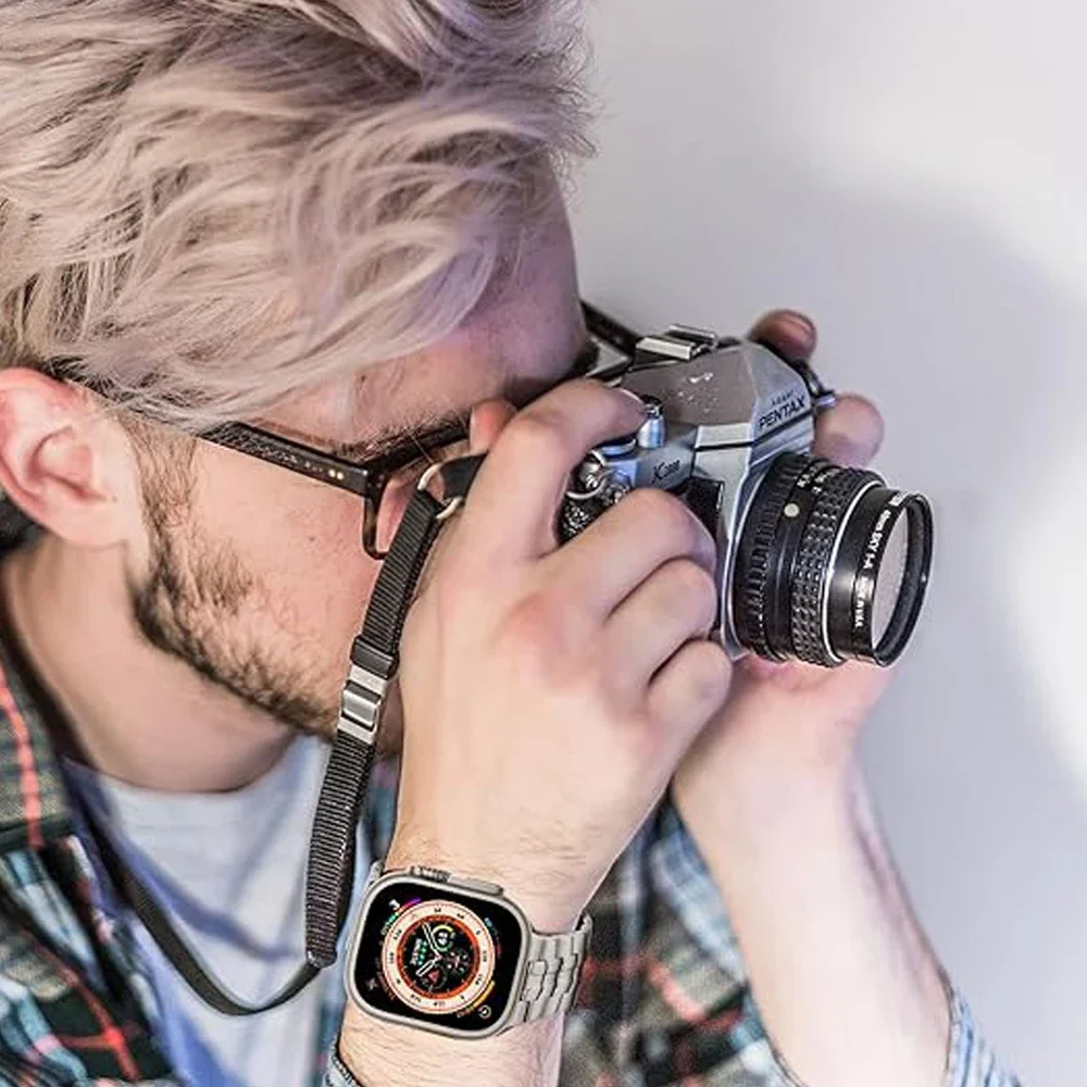 حزام التيتانيوم لساعة أبل الترا 2 49 مللي متر 9 8 7 45 مللي متر 46 مللي متر 44 مللي متر سوار الفرقة ل iWatch سلسلة 10 9 8 7 6 5 4 se الترا كوريا