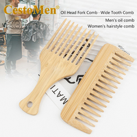 1Pcs Natural Bamboo Wooden Comb Anti-Static Afro Fork Combs Beard Comb Men Women Anti-static Hair Wooden Comb Hair Styling Comb