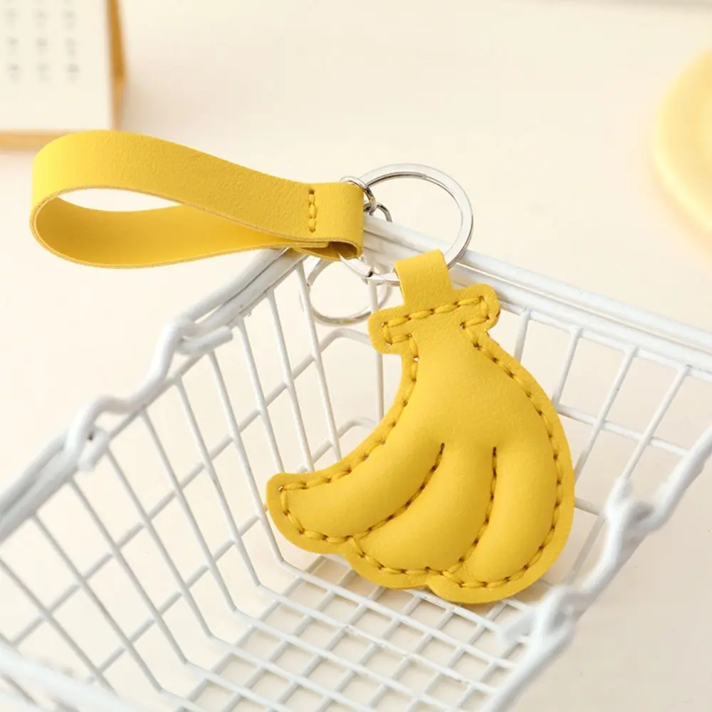 Creative น่ารักผลไม้จี้สตรอเบอร์รี่เชอร์รี่หนังพวงกุญแจพวงกุญแจรถ Handmade กระเป๋าจี้ผู้หญิง