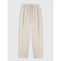 New Straight Casual Cotton Linen Pants Men Wide Leg Lightweight Baggy Cotton Sweatpants Male Sport Jogger Straight Work Trousers 5