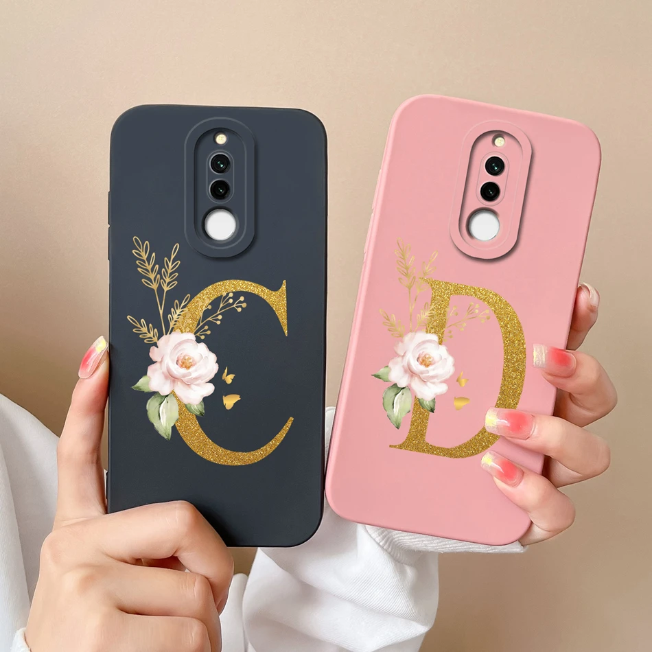 Phone Case For Redmi 8 8A Pro Rose Elegant 26 Letter Soft Liquid Silicone Full Protection Back Cover For Xiaomi Redmi8 8 A 8APro