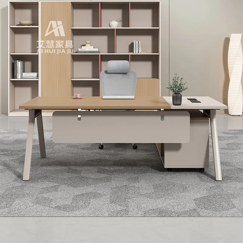 Drawer Storage Office Desk Wooden Reception Computer Decoration Office Desk Aesthetic Display Mesas Escritorio Salon Furniture 3