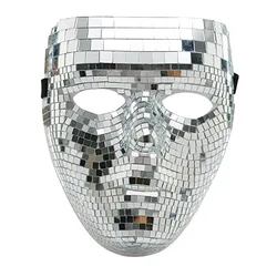 Disco Ball Glitter Mask Women Mirror Glass Masquerade Cosplay Prop for Festival Holiday DJ Stage Bar Party