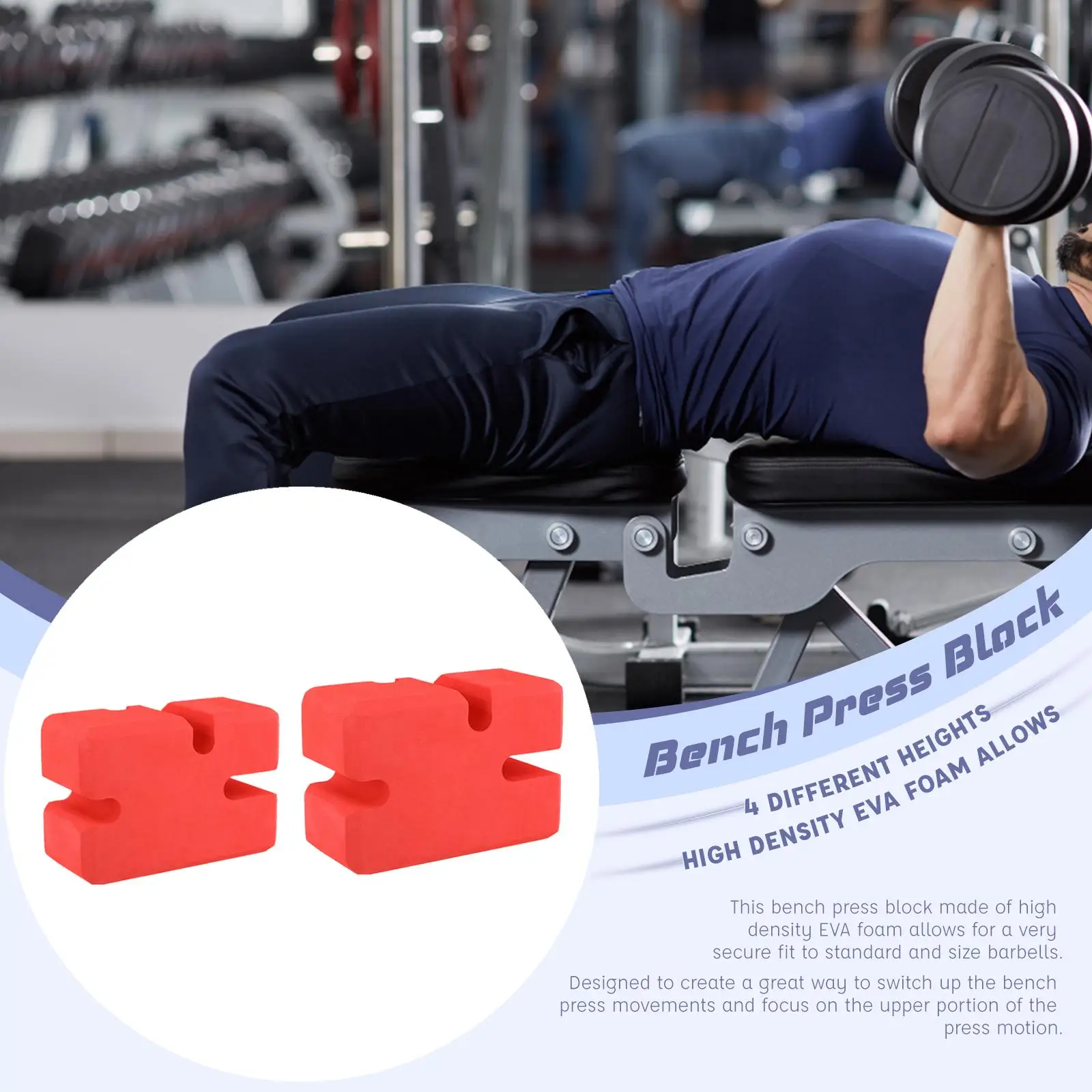 EVA Bench Press Block Gym Board for Weightlifting Bodybuilding Multiple Angles Single Training Barbell Bench Press Foam Blocks