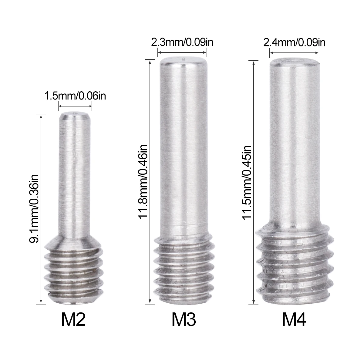 M2 M3 M4 Screw Bolt Set, 10Pcs Front Rear Bumper Driveshaft Pin Axle Set Screws, for 1/10 RC Crawler Car Axial SCX10 Models
