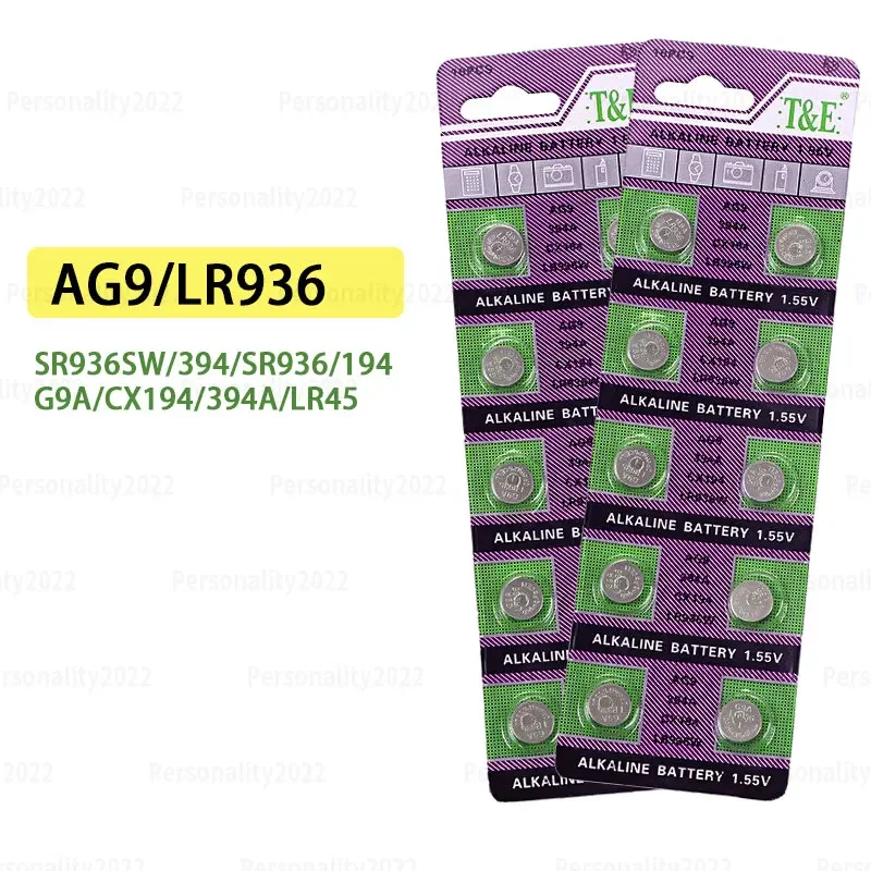 

10-100PCS AG9 Batteries LR936 1.55V Button Cell Battery SR936SW 394 A SR936 CX194 L936F for Calculator Thermometer Toys Watch