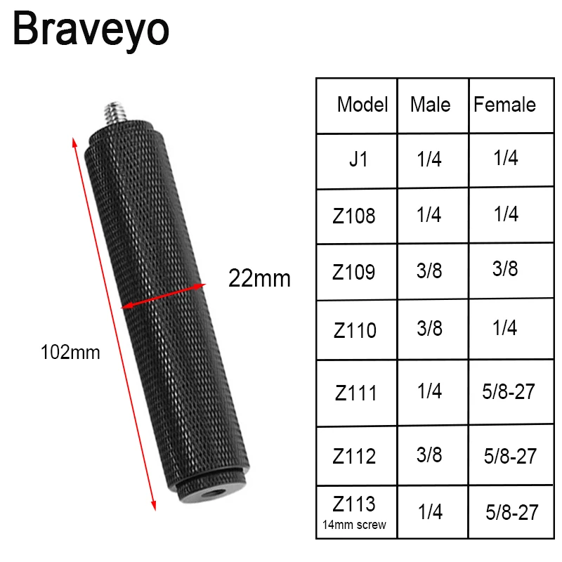 New Conversion Screw Extended Handle Photography Nut Screw 1/4 to 3/8 5/8 Inch Camera Microphone Stand Accessories For GoPro