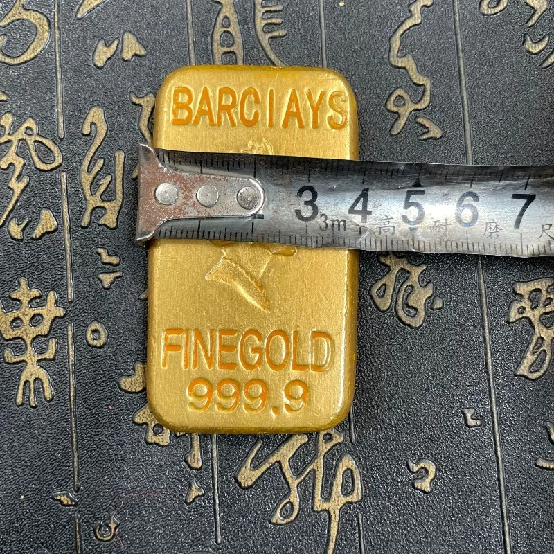 Crafts New Product Simulation Gold Bar Double-sided British Queen's Head Gold Nugget Solid Gold Bar Sample Crafts Ornament
