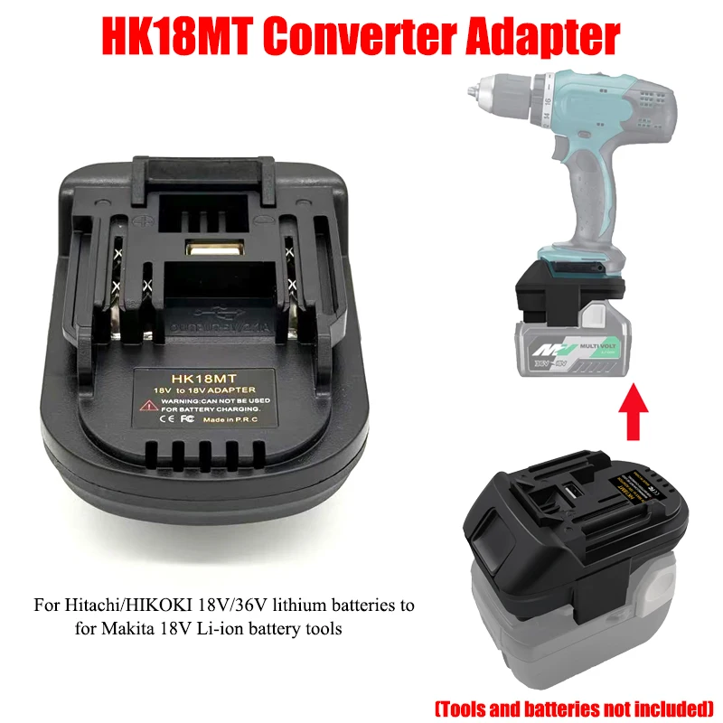 

HK18MT Battery Adapter for Makita 18V Tool for Hitachi/HIKOKI 18V/36V Li-ion Battery To for Makita 18V Li-ion Battery Power Tool