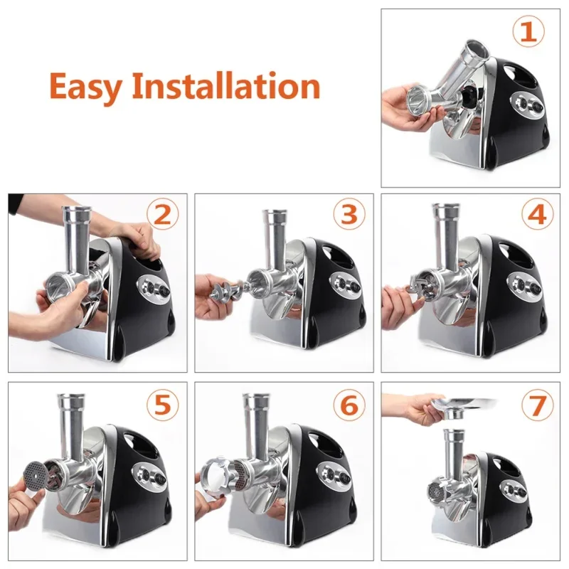 Stainless Steel 2800W Electric Meat Grinder Sausage Maker Stuffer Powerful Food Mincing Cutter Machine Household Kitchen Chopper