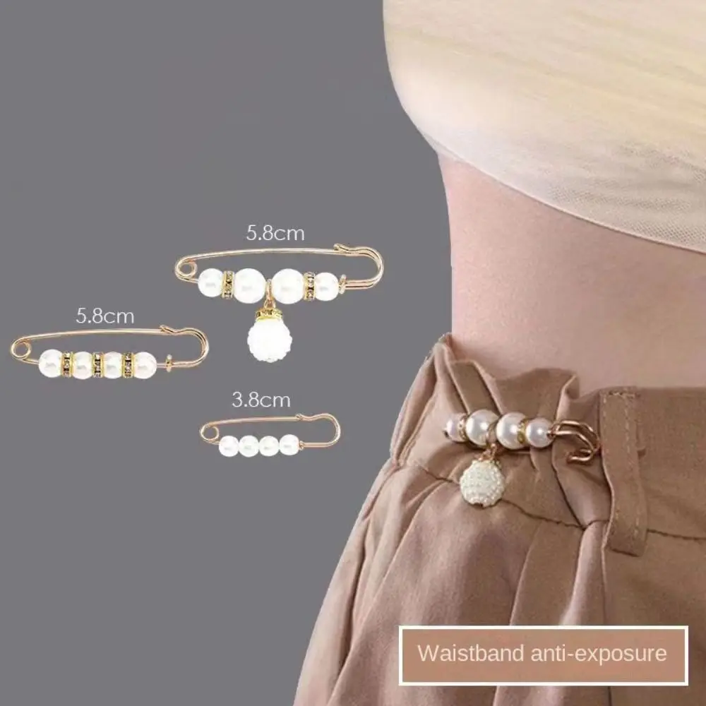 Anti-glare Waistband Tightener Safety Adjust Neckline Waist Adjustment Brooch Reduce Waist Size Metal Pants Clip Women