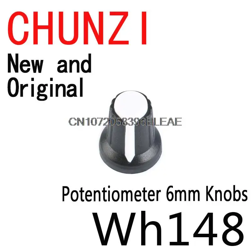 20PCS Heißer Verkauf Welle Loch Durchmesser Kunststoff Gewinde Rändel Potentiometer Knöpfe Caps Wh148 6mm
