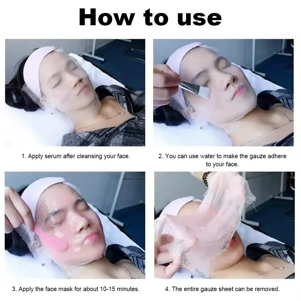 50pcs Facial Gauze Masks Disposable Facial Mask Sheets Ultra-thin DIY Skin Care SPS Facial Mask For Beauty Salons Beauty Tools view 6
