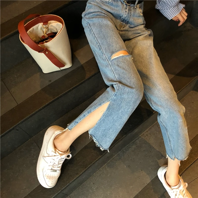 

2023 Women Y2k New Blue Jeans Loose Harem Soild Color Long Trousers Korean Female Loose Jeans Pants Harajuku Casual Streetwear