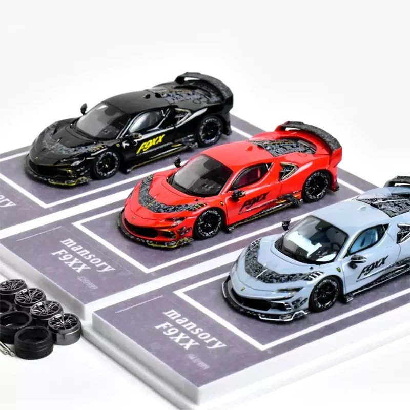 MJ 1:64 Mansory modified version SF90 F9XX supercar Spider simulation alloy die-cast car model collection children's toy gift