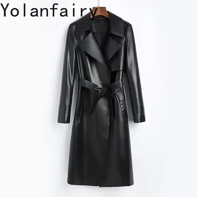 Genuine Leather Jacket Women Korean Slim Women's Jackets Spring 2024 Women Coats Sheepskin Coat Female Chaqueta Mujer Zjt585