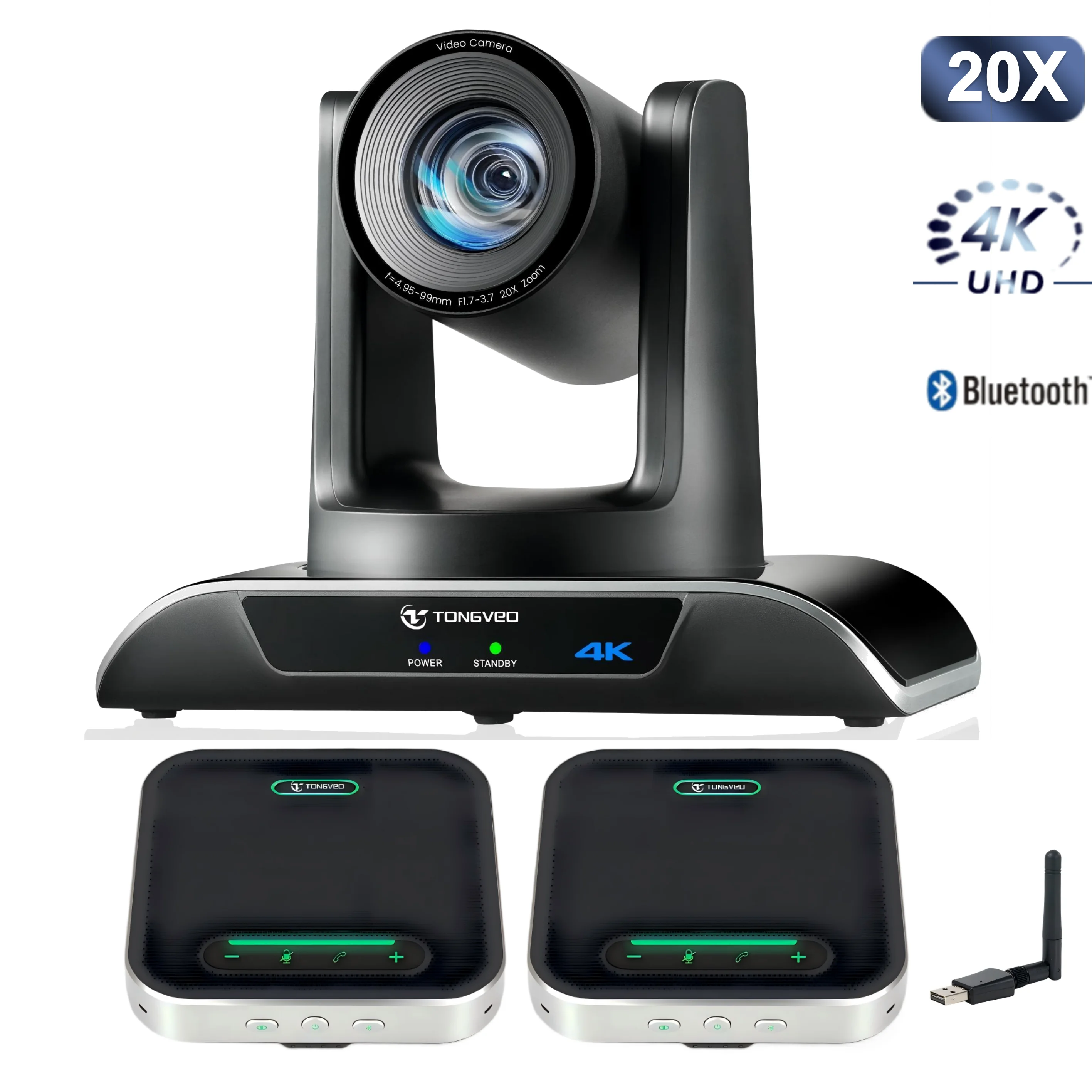 

Conference Group 20X Optical Zoom 4K AI Tracking PTZ Video Camera Speaker Conference Microphone for Large Conferencing Zoom