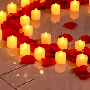 12 قطعة أضواء الشموع الإلكترونية LED الإبداعية لحفل الزفاف ، دعائم مكان الزفاف ، شموع عيد الميلاد ، أضواء شمعة بلاستيكية محاكاة أعلى 8 مبيعات كومة شموع اصطناعية - No7