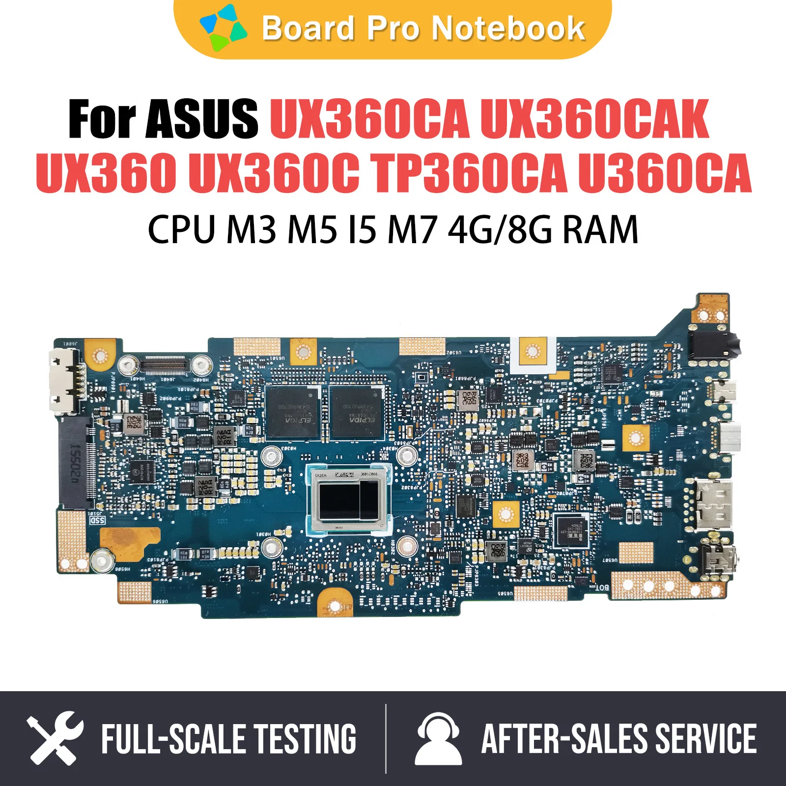 

Notebook Mainboard For ASUS U360CA UX360CA UX360CAK UX360 UX360C TP360CA Laptop Motherboard With M3 M5 I5 M7 4G 8G-RAM