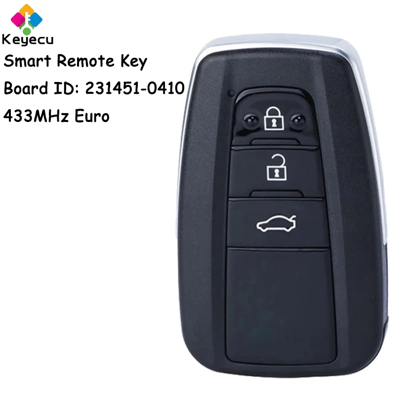 

KEYECU Smart Remote Control Car Key With 3 Buttons 433MHz FSK for Toyota Camry 2017 2018 2019 2020 Fob Board ID: 231451-0410