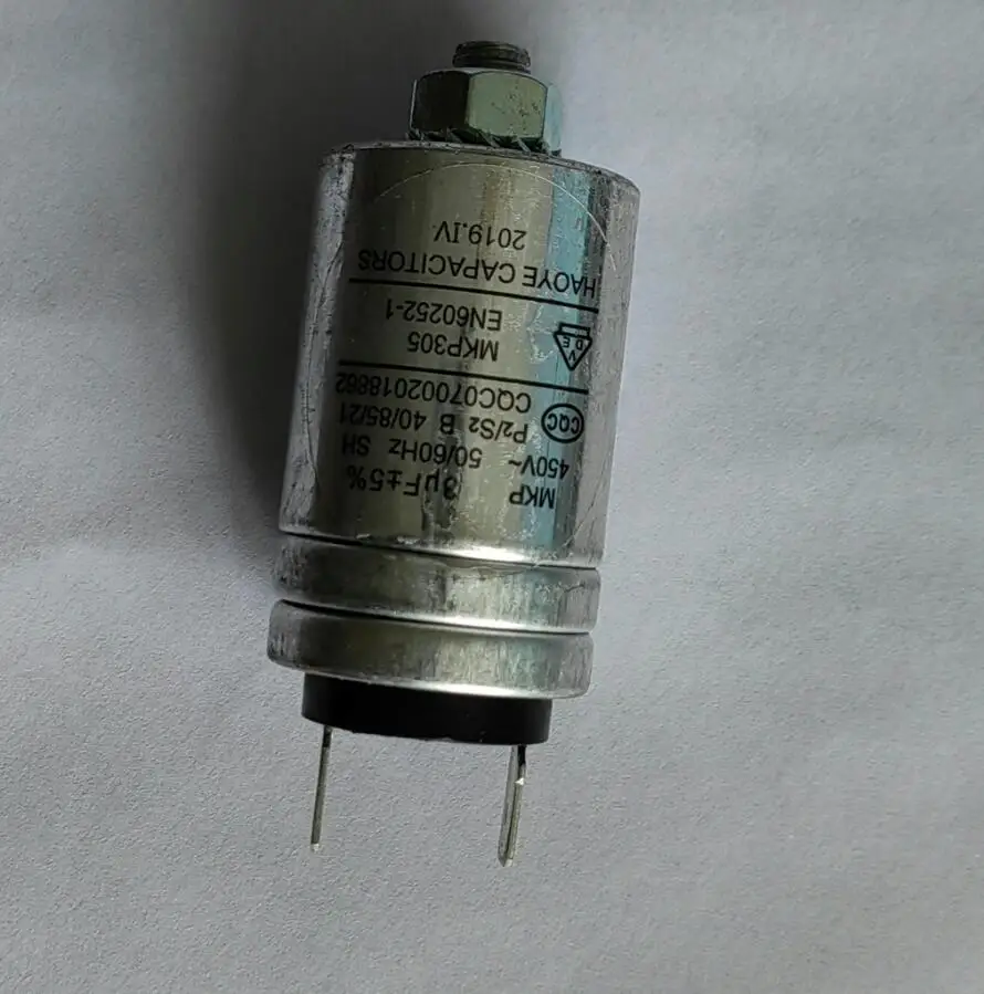 Aluminum housing Capacitor MKP305 450VAC 3μF Dish Washer 2 pins