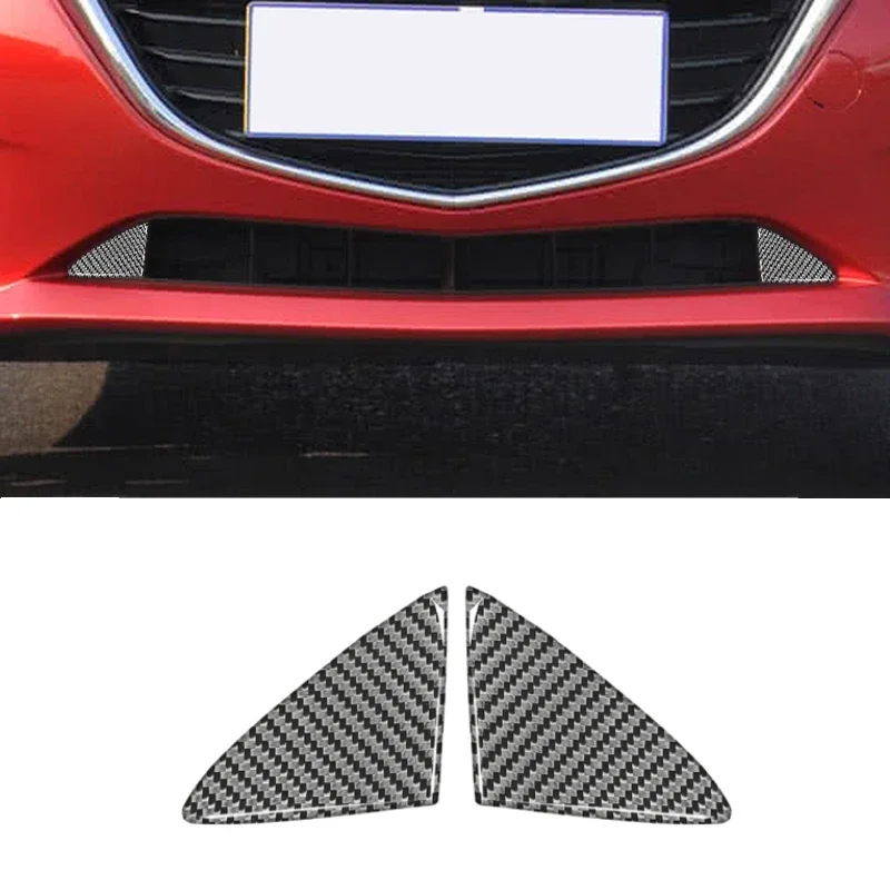 For Mazda 3 Axela 2014-2018 Front Bumper Fangs Decoration Sticker Carbon Fiber Sticker Car Interior Accessories