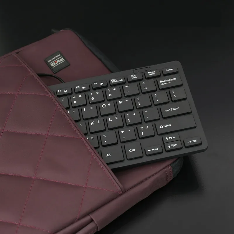K1000 USB Wired Mini Keyboard, Compact Chocolate Key Silent Slim Small Keyboard for Desktop PC, Laptop, Office Daily Typing Use