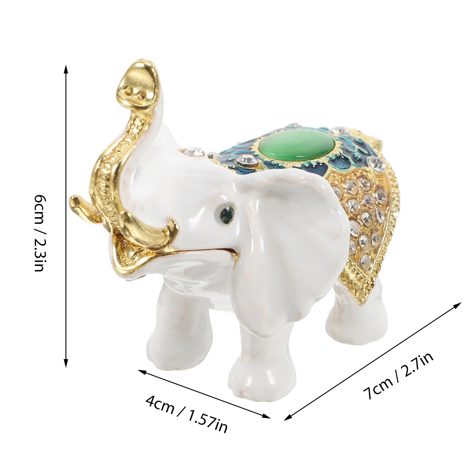 

1pcs Elephant Jewelry Box Storage Case Ring Holder Zinc Alloy Organizer Figurine Animal Decor Elegant Protective Solution