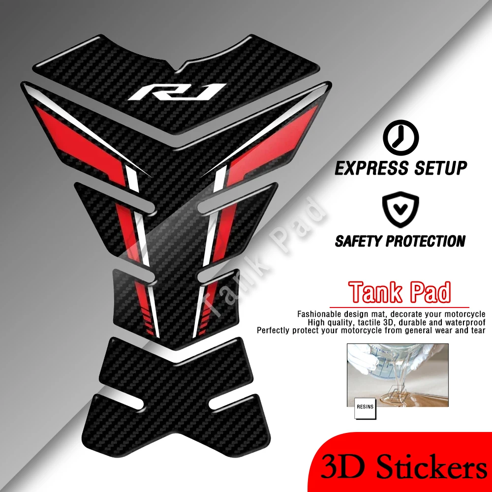 

For Yamaha YZF-R1 R1 R1M Street Motorcycle Fuel Tank Pad 3D Carbon Fiber Appearance Protection Sticker Kit