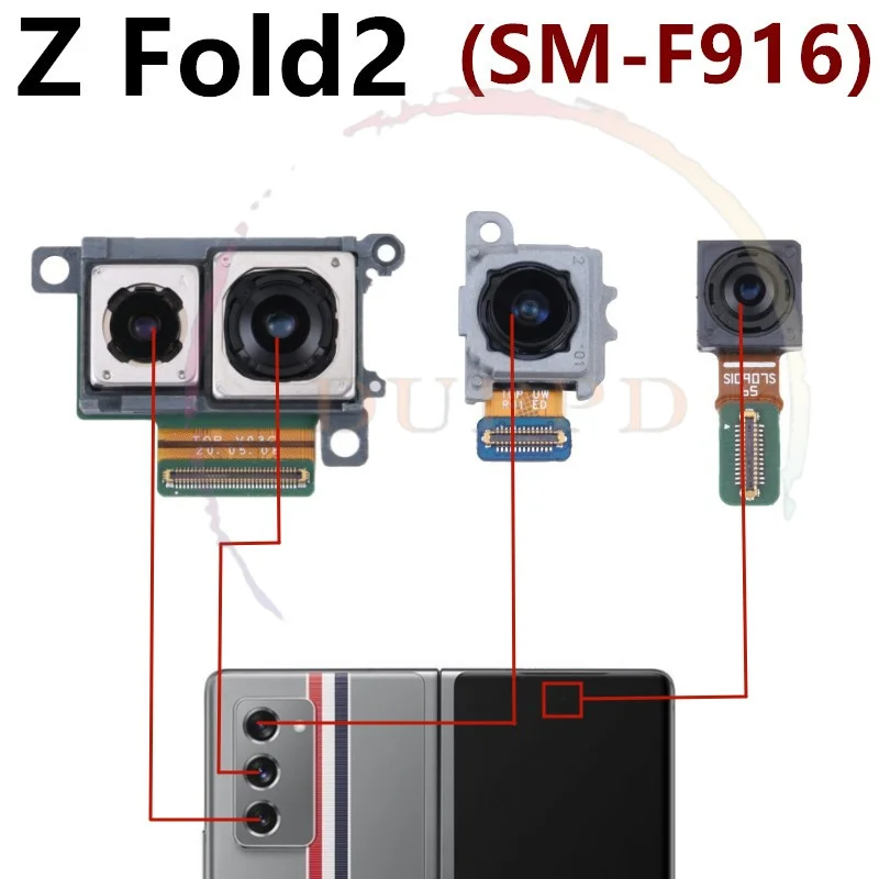 Rear Front Camera For Samsung Galaxy Z Fold 2 3 4 Fold2 Fold3 Fold4  5G Back Selfie Small Frontal Camera Module Flex