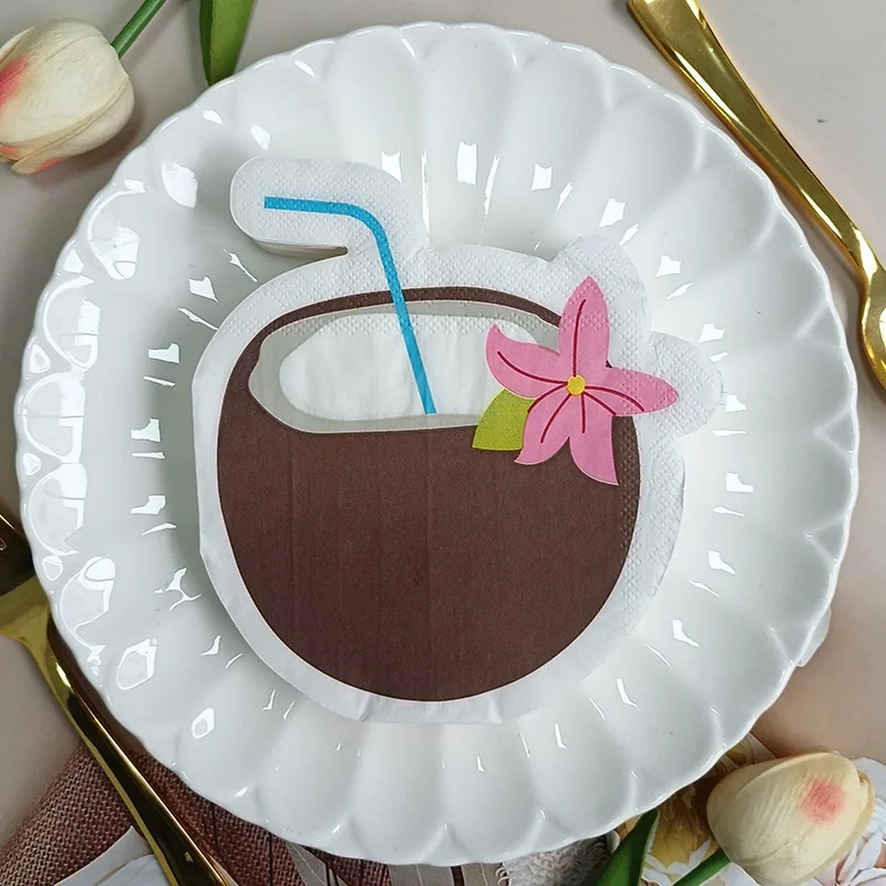 20/40/80 قطعة المتاح الفراولة الليمون البطيخ جوز الهند المناديل هاواي الصيف الفاكهة حفلة عيد ميلاد استحمام الطفل ديكور لوازم