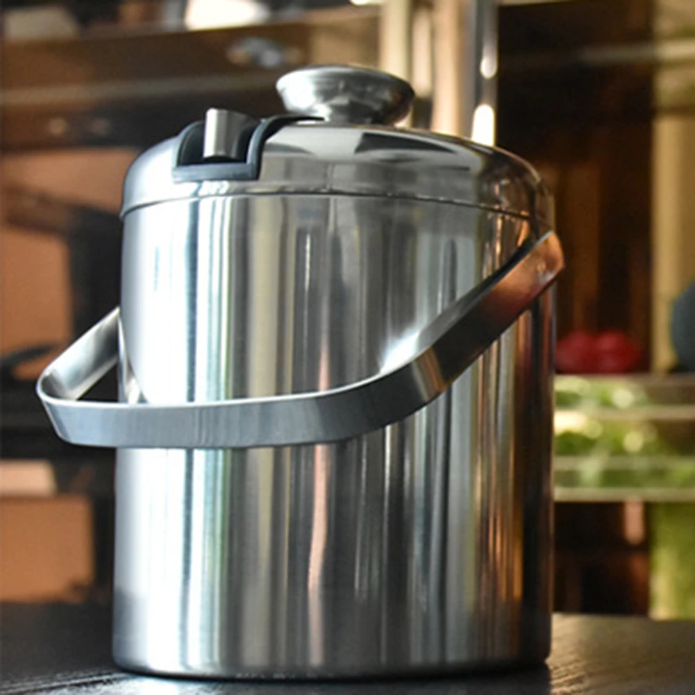 

Portable Bucket Ice Cooler Cabinet Double-Layer Wine Beer Ice Cube Container with Tong Clip for Home Kitchen Tools