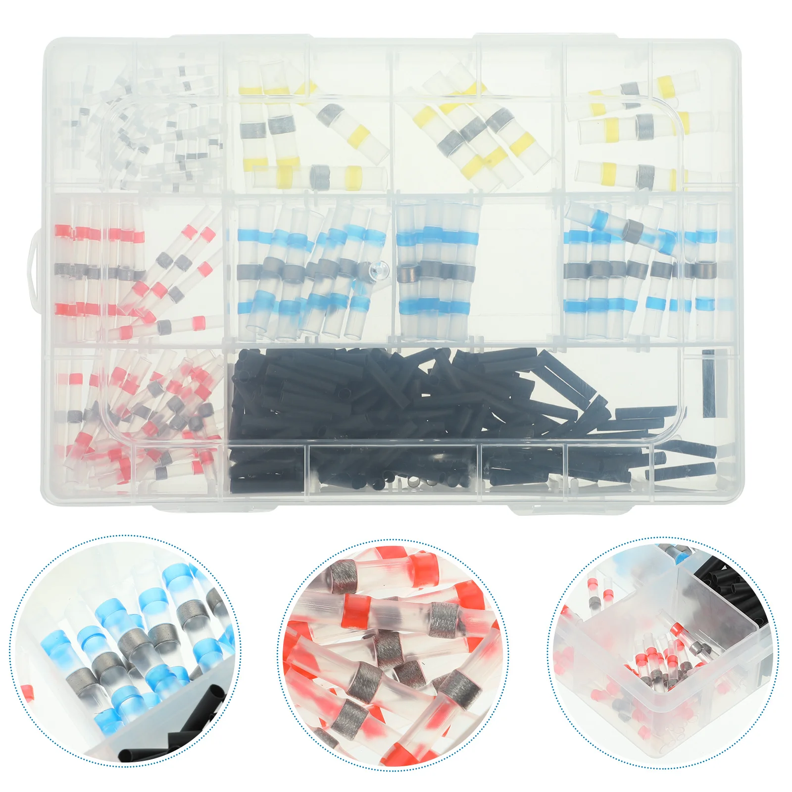 

310Pcs Electrical Terminal Kit Insulated Butt Splices with Heat Shrink Tubing for Wire Connection and Strain Relief in Vehicles