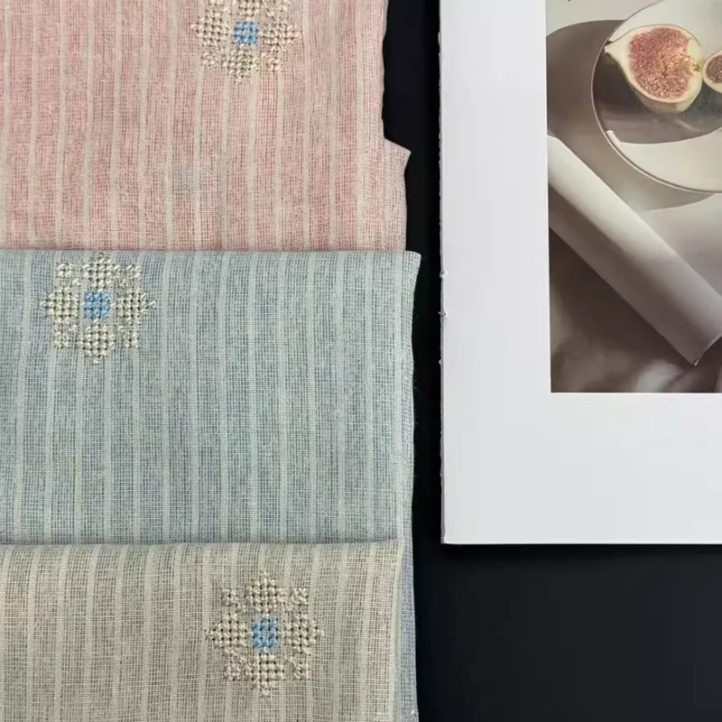 

Cotton Polyester Embroidery Stripe Fabric Shirts Skirts Bed Sheets Duvet Covers Pillowcases Curtains Tablecloths Accessories