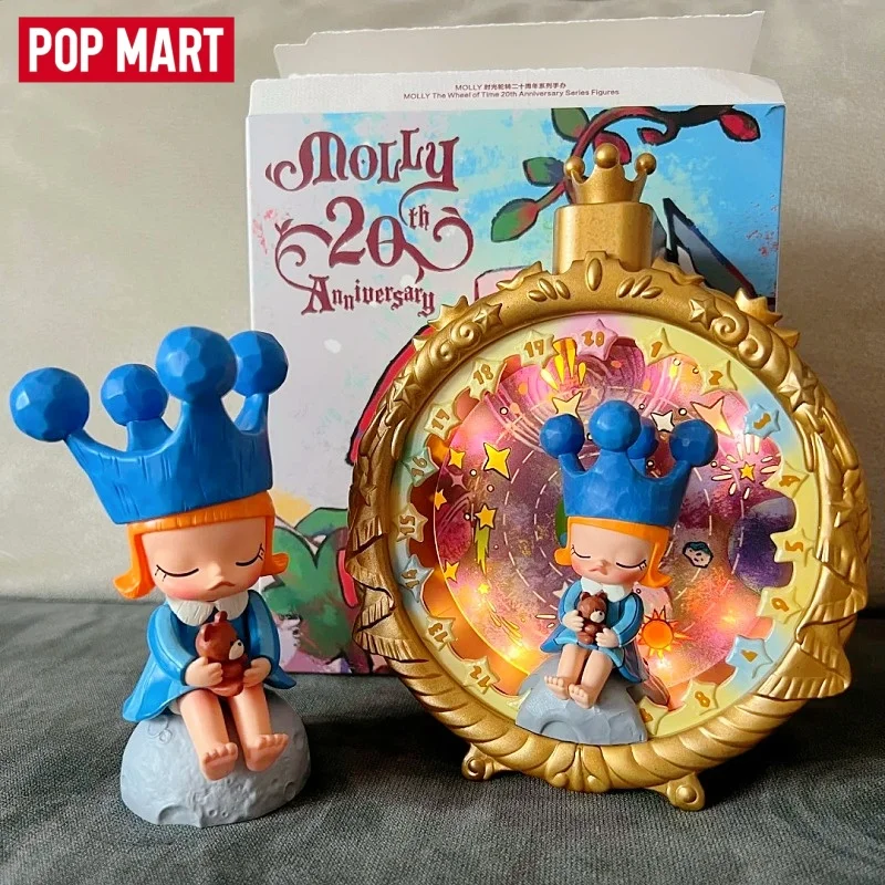

POP MART Molly 20Th Anniversary Time Rotation Series Blind Box Collectible Figure Toy Car Desktop Decoration Mystery Box Gift