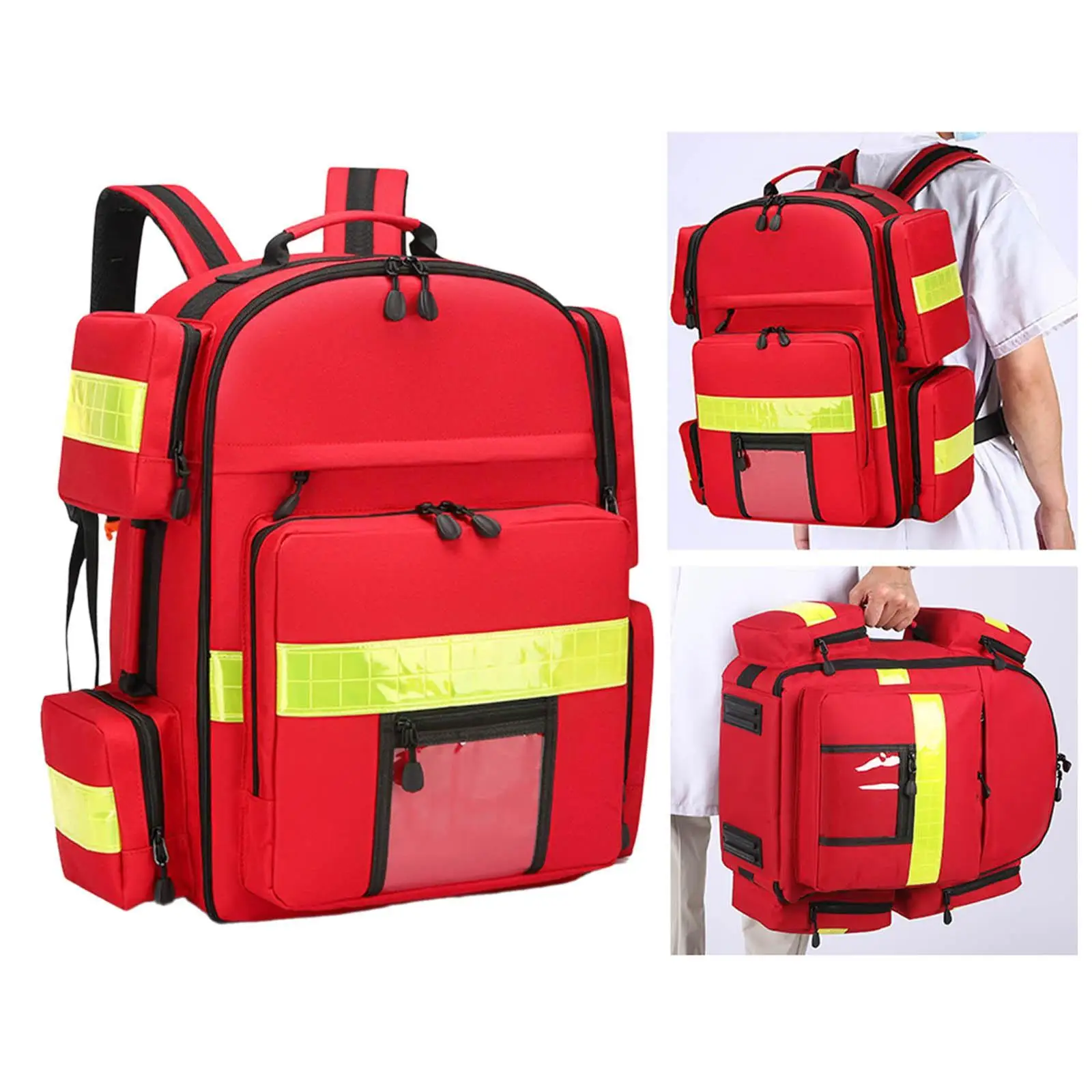 First Aid Backpack Empty Handbag Rucksack for Outdoor Car Community Center