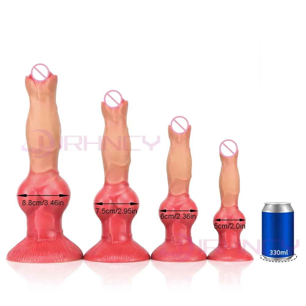 Huge Dog Dildos Women Sex Toys Silicone Fake Animal Penis S-XL Dog Dildo Realistic Wolf Knot Dick with Suction Cup 18+ Sex Toys