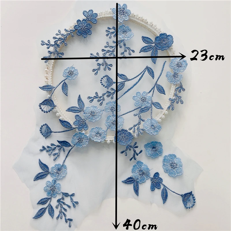 Materiale decorativo per abito da sera con fiore di prugna blu scuro, Costume da palcoscenico fai da te, Applique multicolore, RS4089