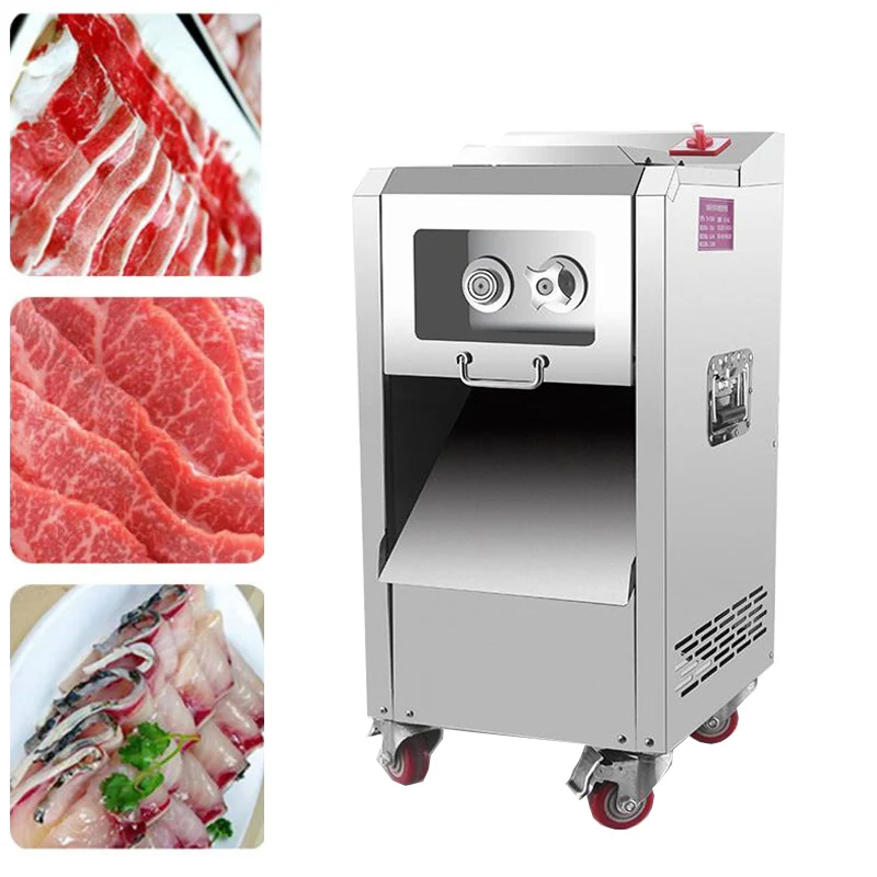 Restaurant Canteen Use 2200W Vertical Electric Stainless Steel Fresh Meat Processing Equipment Meat Slicer